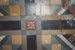 Uncovered encaustic tile on the floor of the apse,  2004
