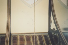 The upper wall and ceiling with supporting beams prior to restoration, August 2004