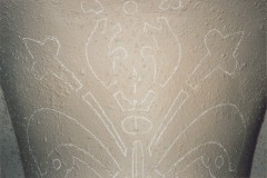 A close up of the outline of the new stenciling, October 2007