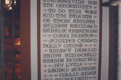 A commemorative piece listing the names of those who assisted in the years long restoration of the Cathedral, ca. 2009