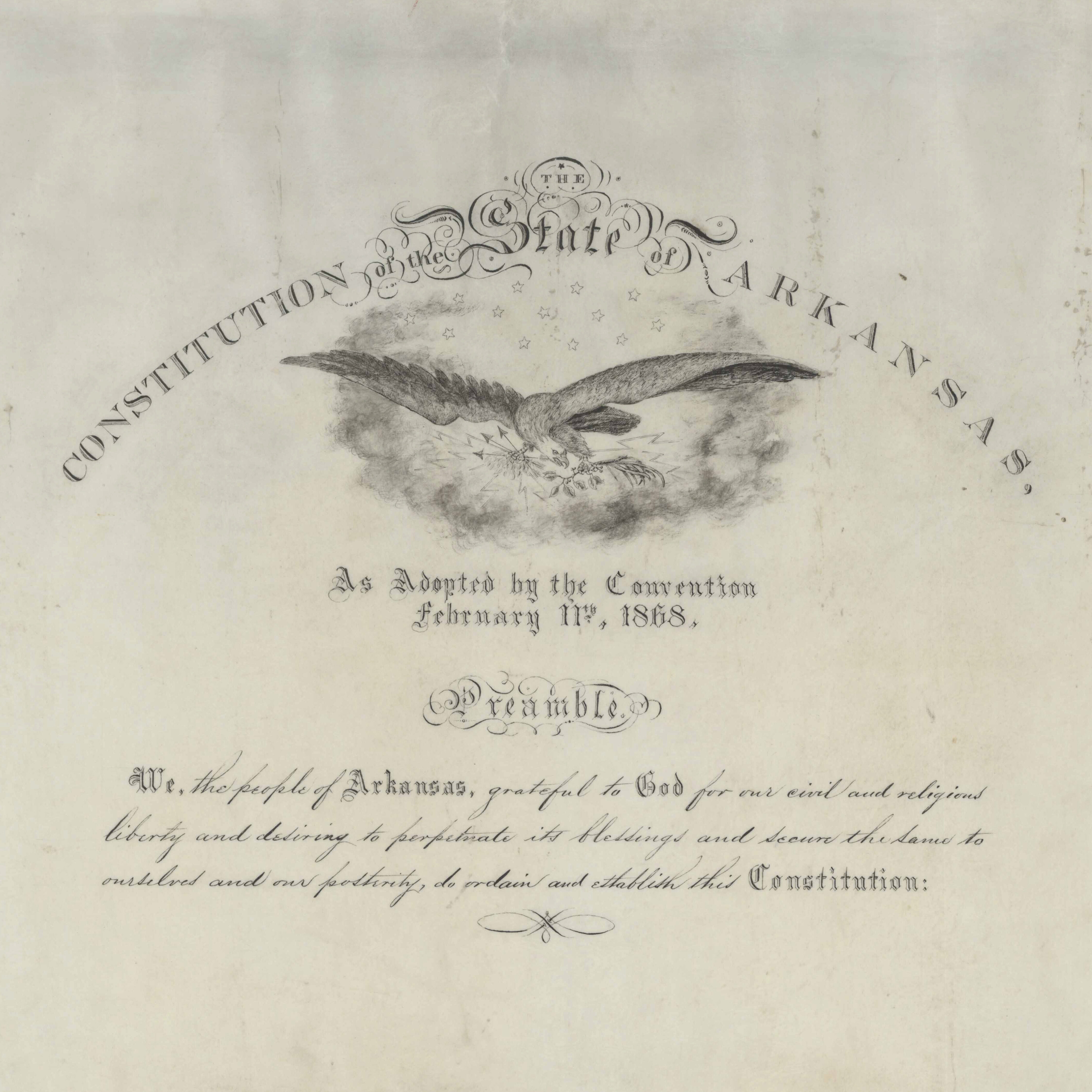 First page of the 1868 Arkansas Constitution