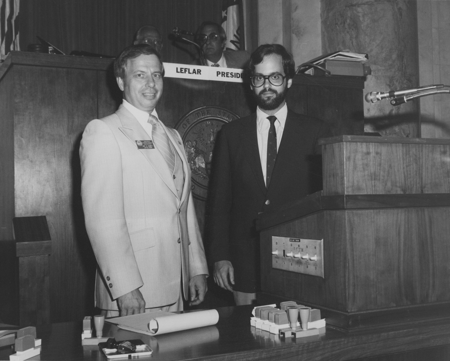 Photograph of delegate Roy Rainey and  reading clerk Bill Jones