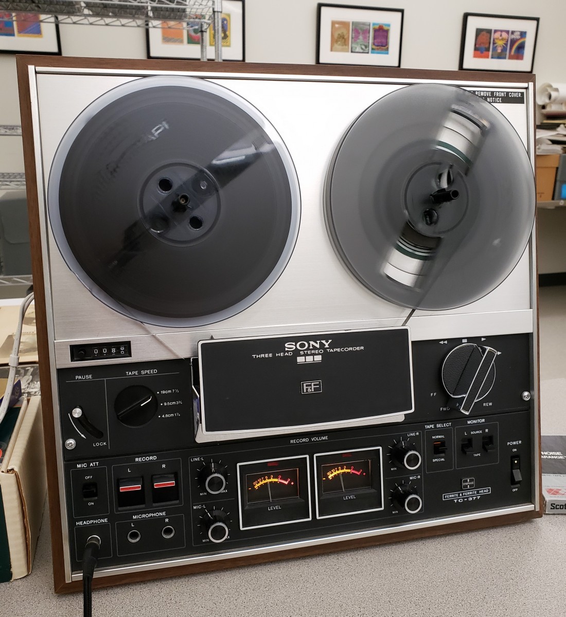 Reel-to-reel deck used to digitize  the Convention audio reels