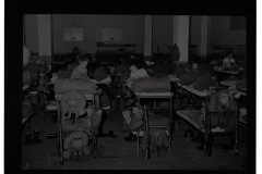 101st Airborne soldiers in quarters (possible Camp Robinson gymnasium)