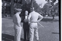 Arkansas National Guardsmen speaking with civilian