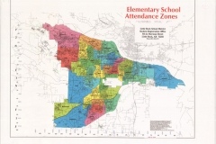 This maps notes the attendance zones of Little Rock's elementary zones.