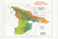 This maps notes the attendance zones of Little Rock's high schools.
