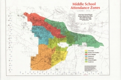 This maps notes the attendance zones of Little Rock's middle schools.