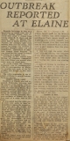"Outbreak Reported At Elaine," Arkansas Democrat, October 1, 1919 "Outbreak Reported At Elaine," Arkansas Democrat, October 1, 1919