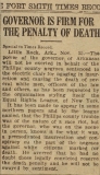 "Governor Is Firm With Death Penalty," Fort Smith Times Record, November 16, 1920 "Governor Is Firm With Death Penalty," Fort Smith Times Record, November 16, 1920