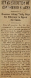 "Stays Executions of Condemned Blacks," September 30, 1921 "Stays Executions of Condemned Blacks," September 30, 1921