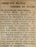 "Adequate Militia Needed in State," Hot Springs New Era, January 18, 1920 "Adequate Militia Needed in State," Hot Springs New Era, January 18, 1920