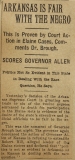 "Arkansas is Fair with the Negro," May 1920.