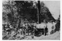 Steam-powered sawmill operation in southwest Arkansas