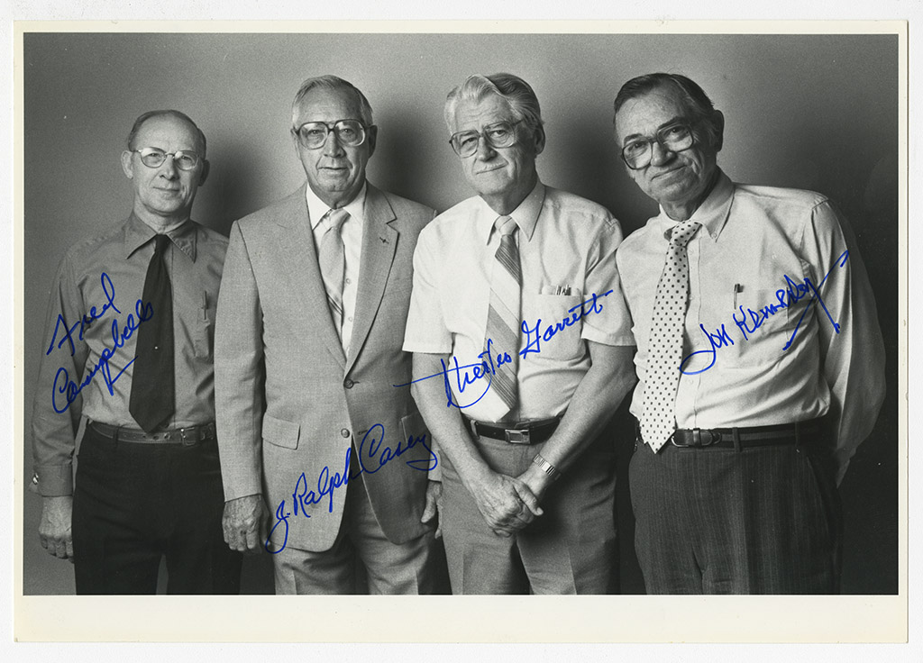 Fred Campbell, Ralph Casey, Chester Garrett, Jon Kennedy stand for a photo Fred Campbell, Ralph Casey, Chester Garrett, Jon Kennedy stand for a photo