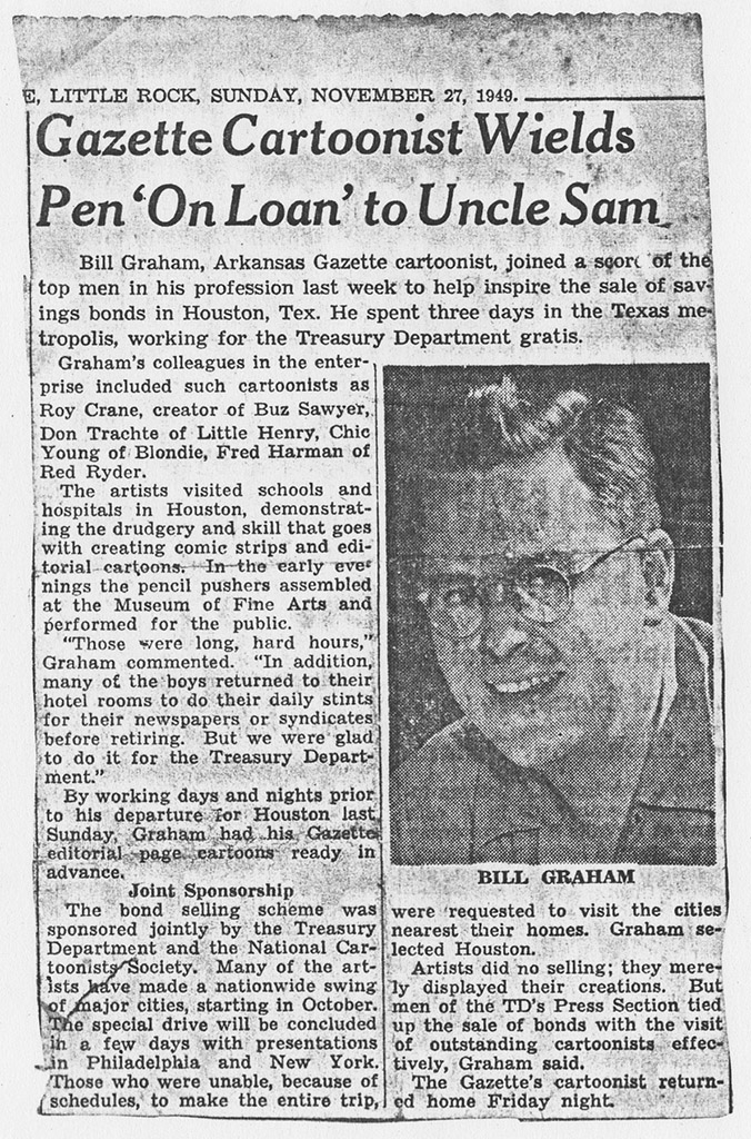 Article entitled "Gazette Cartoonist Wields Pen "On Loan" to Uncle Sam" Article entitled "Gazette Cartoonist Wields Pen "On Loan" to Uncle Sam"