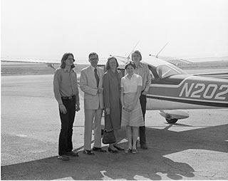 Cal and Brownie Ledbetter with Jeffrey, Snow, and Grainger, 1976