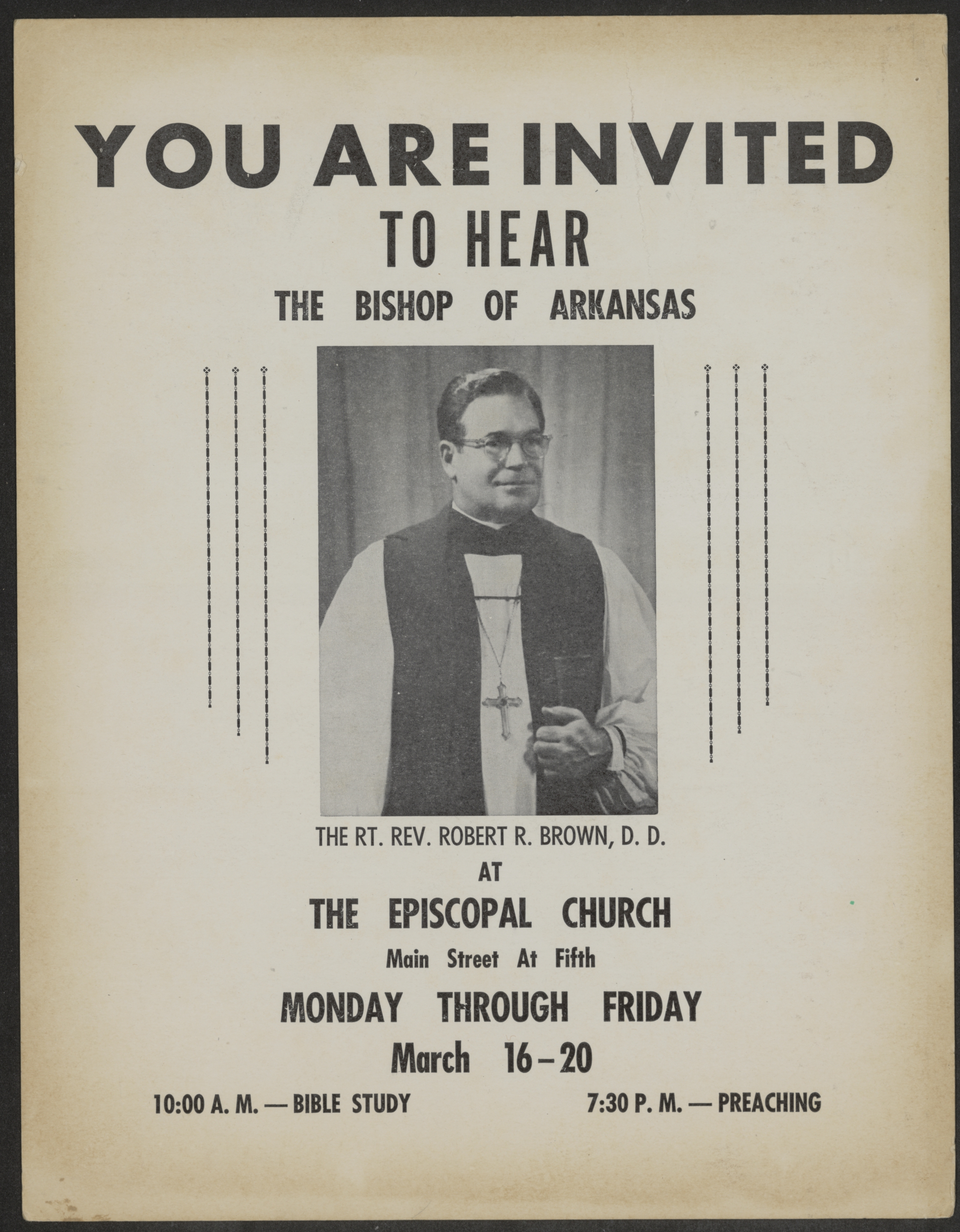 This file contains a scrapbook with material largely concerning Bishop Robert R. Brown's actions related to the Little Rock School Crisis of 1957.