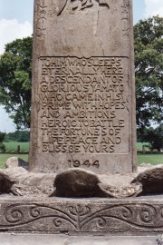 Detail of inscription on Obelisk or Monument to the Rohwer Dead, 2004