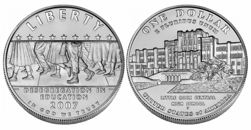 2007 Little Rock Central High School Desegregation Silver Dollar