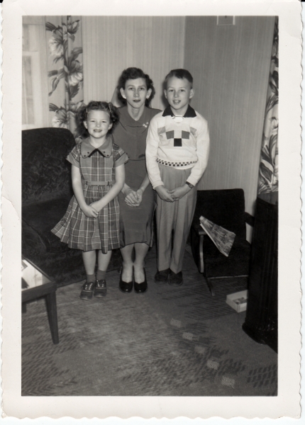 Vic Snyder with his mother, Marjorie, and sister, Karen, undated