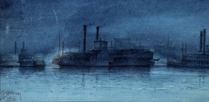 The 'Sultana' - 1912 - watercolor on paper - 13.5 x 26.5 cm - Courtesy of The Arts and Science Center for Southeast Arkansas