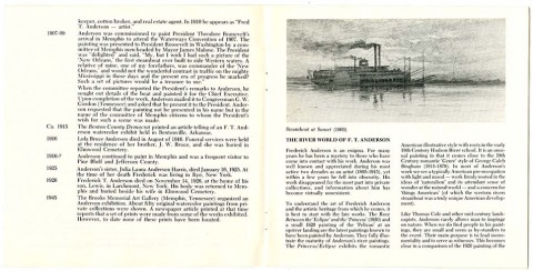 Page 5 and 6 - Frederick T. Anderson Exhibition Catalog - 1983 - Courtesy of The Arts and Science Center for Southeast Arkansas