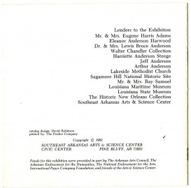 Back Cover - Frederick T. Anderson Exhibition Catalog - 1983 - Courtesy of The Arts and Science Center for Southeast Arkansas