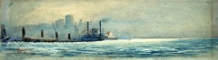 Memphis on a Smoky Morning - 1909 - watercolor on paper - 15.3 x 50.8 cm - Courtesy of The Arts and Science Center for Southeast Arkansas