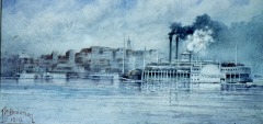 The 'Vicksburg' - 1910 - watercolor on paper - 13.5 x 27 cm - Courtesy of The Arts and Science Center for Southeast Arkansas