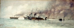 End of the Battle of Mobile Bay - 1911 - watercolor on paper - 26.7 67 cm - Courtesy of The Arts and Science Center for Southeast Arkansas
