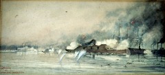 Confederate ram 'Arkansas' - 1911 - watercolor on paper - 66.6 x 31.7 cm - Courtesy of The Arts and Science Center for Southeast Arkansas