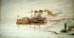 Hull of the Confederate Ram 'Arkansas' - 1911 - watercolor on paper 32.4 x 63.3 cm - Courtesy of The Arts and Science Center for Southeast Arkansas