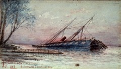 The Hulk of the 'New Orleans' - 1911 - watercolor on paper - 12.3 x 24.2 cm - Courtesy of The Arts and Science Center for Southeast Arkansas