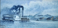 The 'Natchez' - 1912 - watercolor on paper - 13 x 27 cm - Courtesy of The Arts and Science Center for Southeast Arkansas