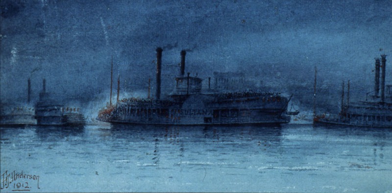 The 'Sultana' - 1912 - watercolor on paper - 13.5 x 26.5 cm - Courtesy of The Arts and Science Center for Southeast Arkansas