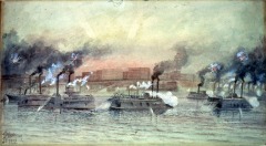 Battle of Memphis - 1913 - watercolor on paper - 31.6 x 57.5 cm - Courtesy of The Arts and Science Center for Southeast Arkansas