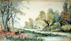 Woodcutter's Cart - 1914 - watercolor on paper - 27 x 47.2 cm - Courtesy of The Arts and Science Center for Southeast Arkansas