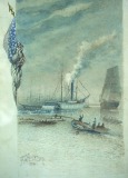 Arrival of the First Steamboat to Land at New Orleans - 1914 - watercolor on paper - 28.5 x 16.3 cm - Courtesy of The Arts and Science Center for Southeast Arkansas