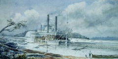 The 'Pelican' - 1920 - watercolor on paper - 14 x 26.5 cm - Courtesy of The Arts and Science Center for Southeast Arkansas