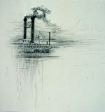 Steamboat - undated - ink on paper - 18 x 18 cm - Courtesy of The Arts and Science Center for Southeast Arkansas