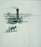 Wharf Scene - undated - ink on paper - 18 x 18 cm - Courtesy of The Arts and Science Center for Southeast Arkansas