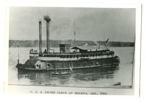 Steamboat Silver Cloud performing patrol duties during the Civil War - 1864 - Huddleston Steamboat Photograph Collection, ca. 1827-1976, UALR.PH.0070 - UA Little Rock Center for Arkansas History and Culture
