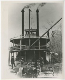 Crew on board the Steamboat Kennedy on the White River - 1903 - J. N. Heiskell Photograph Collection, 1821-1984, UALR.PH.0100 - UA Little Rock Center for Arkansas History and Culture