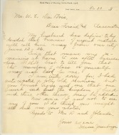 Image of letter from Mame Josenberger to W. E. B. Du Bois, May 13, 1908, informing Du Bois that she will not be able to attend their 20th Fisk reunion.