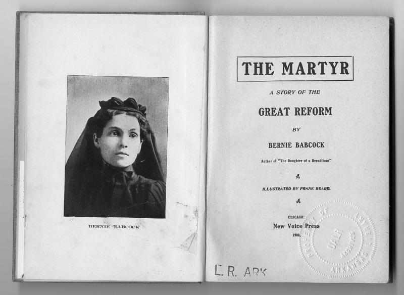 Image of the title page of "The Martyr" by Bernie Babcock