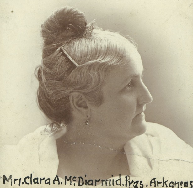 Clara A. McDiarmid, a leader in women suffrage in Little Rock, poses for a portrait.