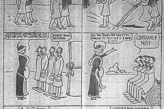 Image of Ysobel the Suffragette political cartoon entitled "She Stops an Anti-Suffrage Petition to Congress," by T.E. Powers, Arkansas Gazette, March 15, 1911. Copyright, 1911, by the New York Evening Journal Publishing Co.