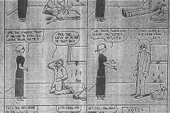 Image of Ysobel the Suffragette political cartoon by T.E. Powers, Arkansas Gazette, March 5, 1911. Copyright, 1911, by the New York Evening Journal Publishing Co.