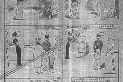 Image of Ysobel the Suffragette political cartoon entitled "She wins another convert for the cause" by T.E. Powers, Arkansas Gazette, March 1, 1911. Copyright, 1911, by the New York Evening Journal Publishing Co.